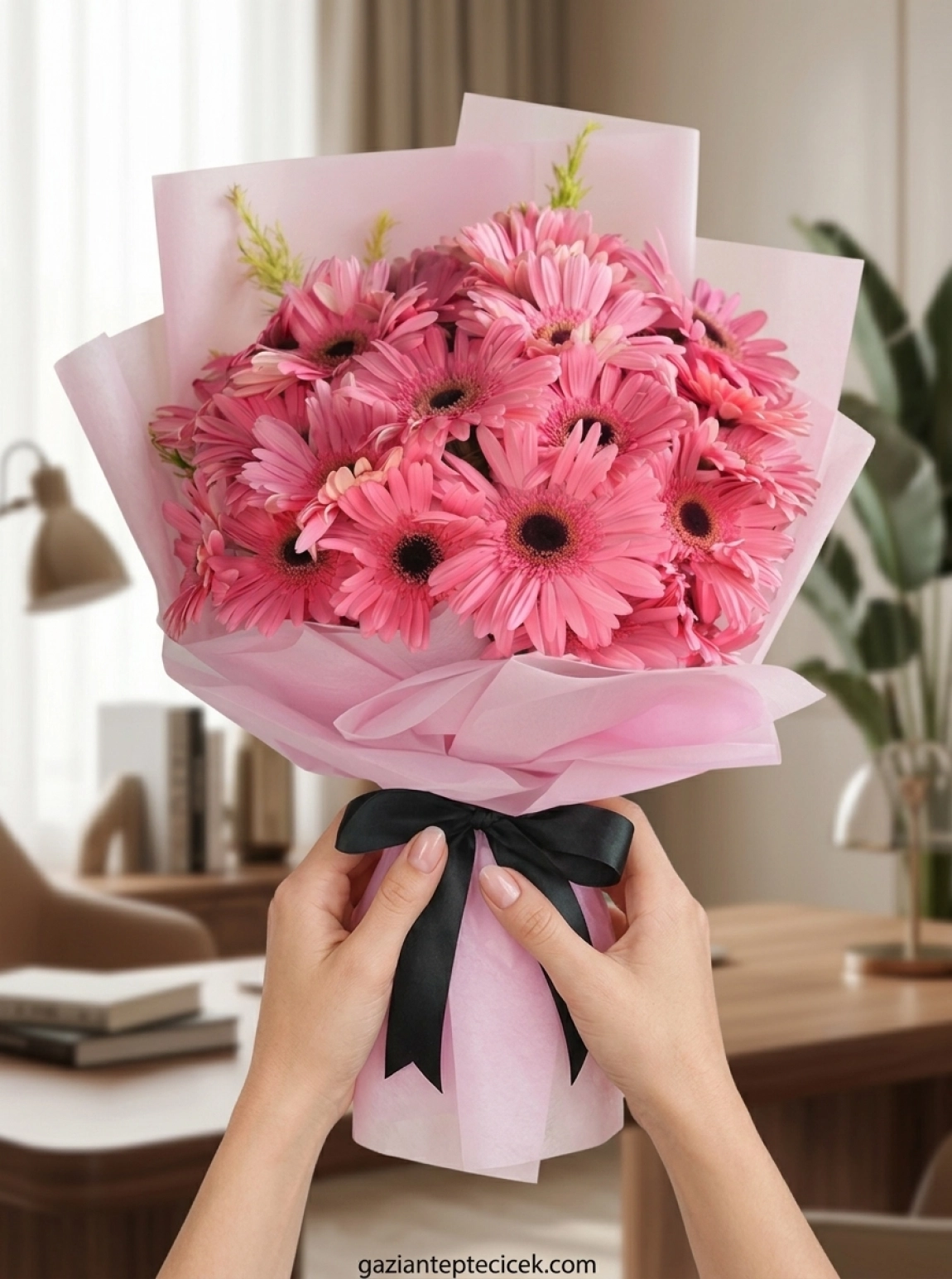 Pembe Büyük Gerbera Buketi