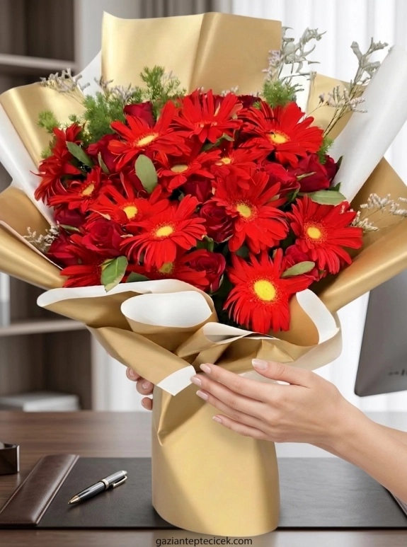 Kırmızı Gerbera Buketi